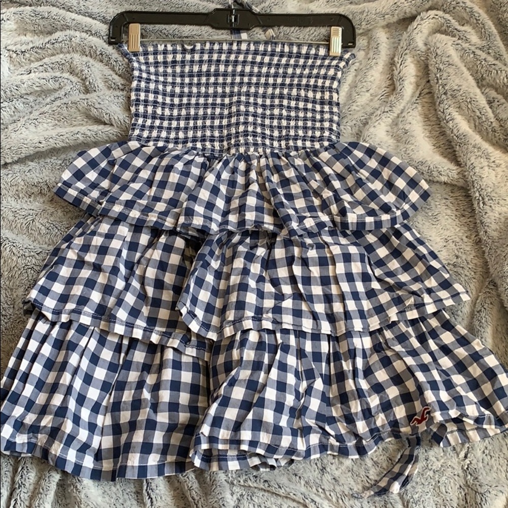 Strapless checkered dress